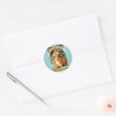 Alphonse (Alfons) Mucha Chocolat Ideal Ronde Sticker (Envelop)