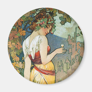 Alphonse (Alfons) Mucha: Cognac - Art Nouveau Magneet