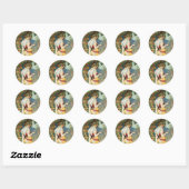 Alphonse (Alfons) Mucha: Cognac - Art Nouveau Ronde Sticker (Vel)