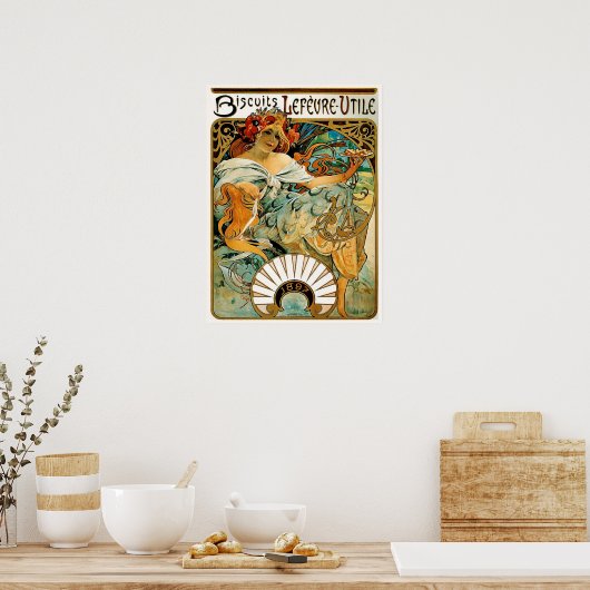 Alphonse (Alfons) Mucha Poster: Biscuits Lefevre Poster (Keuken)