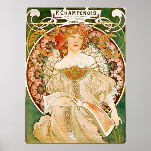 Alphonse (Alfons) Mucha Poster: Champenois Poster (Voorkant)