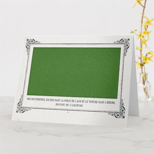 Alphonse Allais, April Fools, Groen, Abstracte kun Kaart (Gele Bloem)