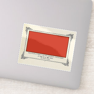 Alphonse Allais, April Fools, Rood, Abstracte kuns Sticker