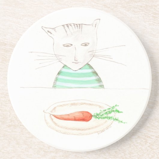 Alphonse de Kat  Zandsteen Onderzetter (Voorkant)