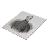 Alphonse de Lamartine, gegraveerd door Pierre Pele Tegeltje (Zijkant)