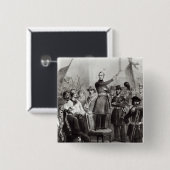 Alphonse de Lamartine in het stadhuis Vierkante Button 5,1 Cm (Voorkant /achterkant)