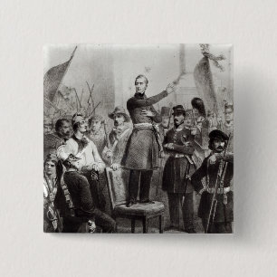 Alphonse de Lamartine in het stadhuis Vierkante Button 5,1 Cm