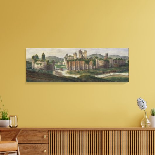 Alphonse Dousse Caerphilly Castle Canvas Print (Insitu (Woonkamer))