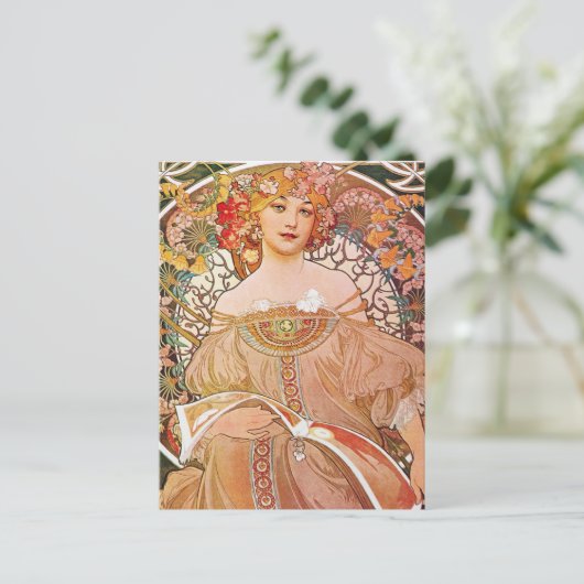  Alphonse Maria Mucha Art Briefkaart (Staand voorkant)