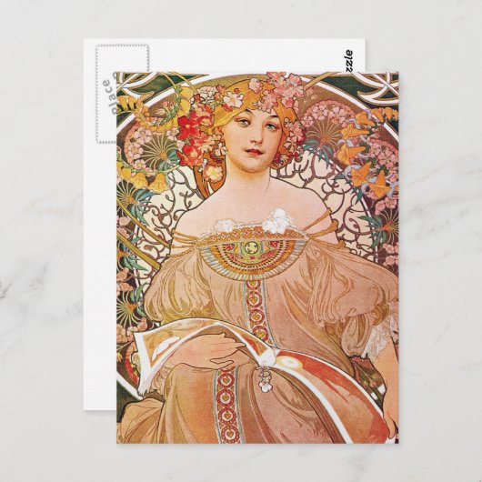 Alphonse Maria Mucha Art Briefkaart (Voorkant / Achterkant)