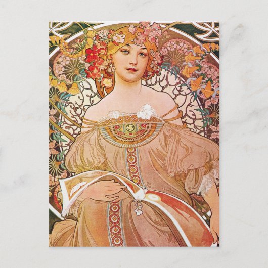  Alphonse Maria Mucha Art Briefkaart (Voorkant)