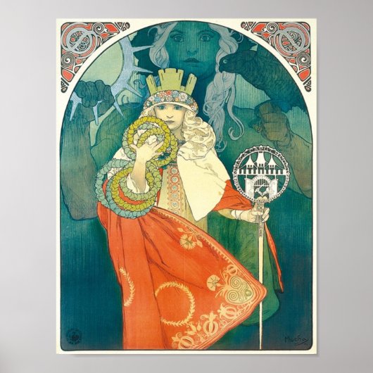 Alphonse Maria Mucha ~ Art Nouveau Poster (Voorkant)
