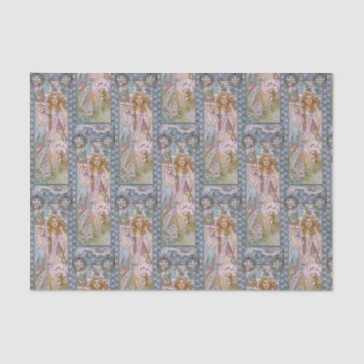 Alphonse Maria Mucha – Jugendstil Art nouveau DIY Tissuepapier (Voorkant)