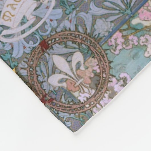 Alphonse Maria Mucha – Jugendstil Art nouveau Fleece Deken (Hoek)