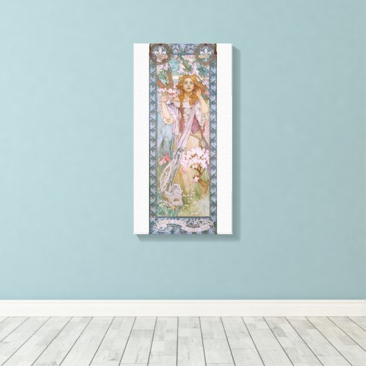 Alphonse Maria Mucha – Maude Adams as Joan of Arc Canvas Afdruk (Insitu (Houten vloer))