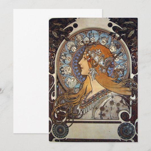 Alphonse Maria Mucha - Zodiac Kaart (Voorkant / Achterkant)