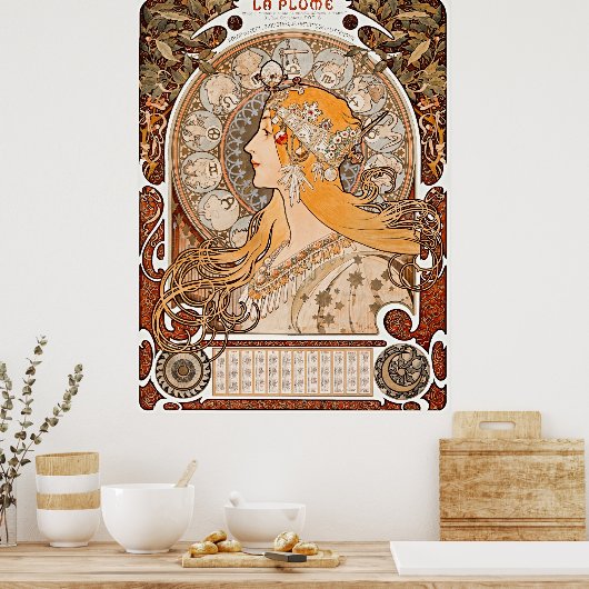 Alphonse Maria Mucha's Zodiaque of La Plume Poster (Keuken)