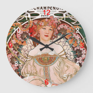 "Alphonse Mucha"の 掛 け 計 壁,No.02 Grote Klok