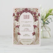 Alphonse Mucha 100th Birthday Art Nouveau Foliage Kaart (Staand voorkant)