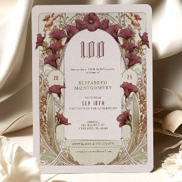 Alphonse Mucha 100th Birthday Art Nouveau Foliage Kaart