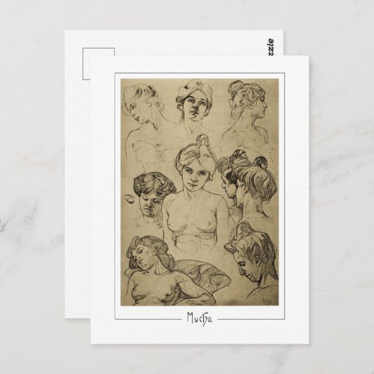 Alphonse Mucha #15 - Fine Art Briefkaart (Voorkant / Achterkant)
