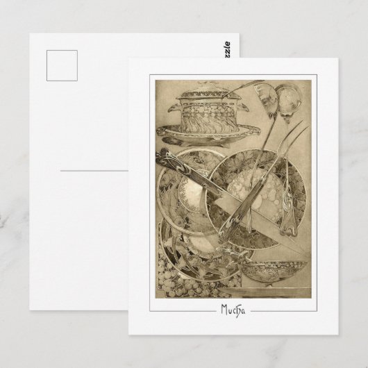 Alphonse Mucha #210 - Kunstmatig Briefkaart (Voorkant / Achterkant)