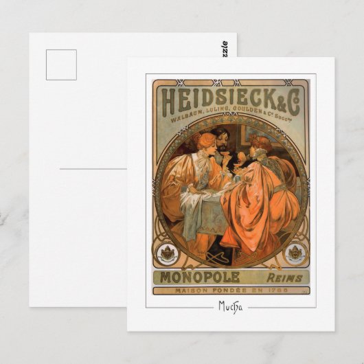Alphonse Mucha #218 - Kunstkaart Briefkaart (Voorkant / Achterkant)