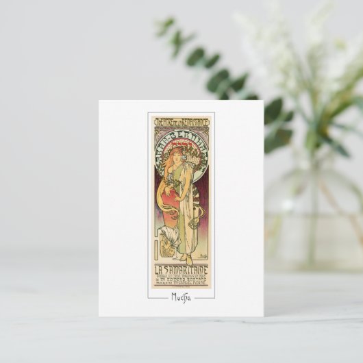Alphonse Mucha #329 - Kunstmatig Briefkaart (Staand voorkant)