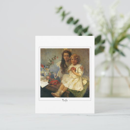 Alphonse Mucha #331 - Kunstmatig Briefkaart (Staand voorkant)