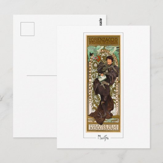 Alphonse Mucha #371 - Kunstmatig Briefkaart (Voorkant / Achterkant)