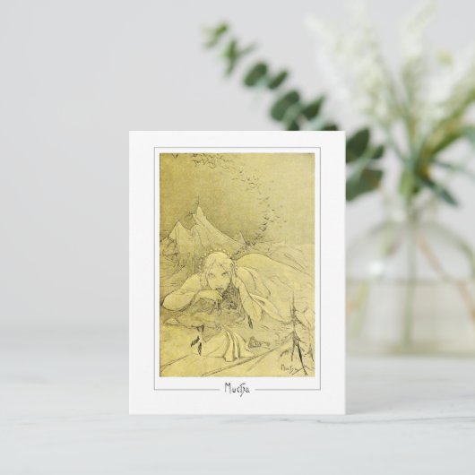 Alphonse Mucha #372 - Kunstmatig Briefkaart (Staand voorkant)