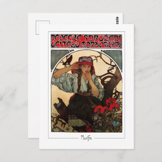Alphonse Mucha #374 - Fine Art Briefkaart (Voorkant / Achterkant)