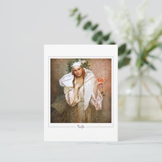 Alphonse Mucha #381 - Kunstmatig Briefkaart (Staand voorkant)