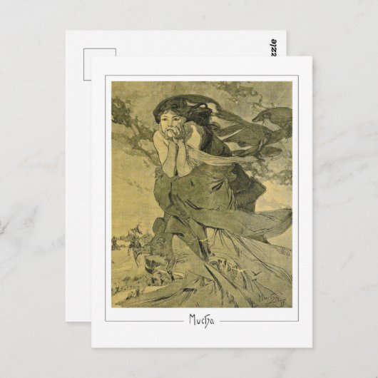 Alphonse Mucha #412 - Kunstmatig Briefkaart (Voorkant / Achterkant)