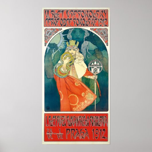Alphonse Mucha 6th Sokol Festival, 1912 Poster (Voorkant)