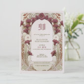 Alphonse Mucha 90th Birthday Art Nouveau Foliage Kaart (Staand voorkant)