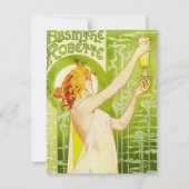 Alphonse Mucha Absinthe Robette Invitations Kaart (Voorkant)