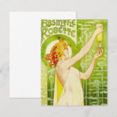 Alphonse Mucha Absinthe Robette Invitations Kaart (Voorkant / Achterkant)