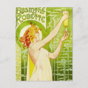 Alphonse Mucha Absinthe Robette Invitations Kaart