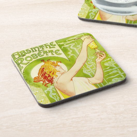 Alphonse Mucha Absinthe Robette Onderzetters (Linkerzijde)
