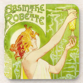 Alphonse Mucha Absinthe Robette Onderzetters (Voorkant)