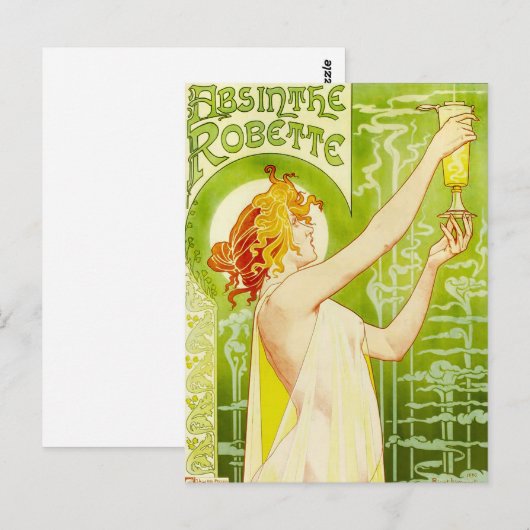 Alphonse Mucha Absinthe Robette Postcard Briefkaart (Voorkant / Achterkant)