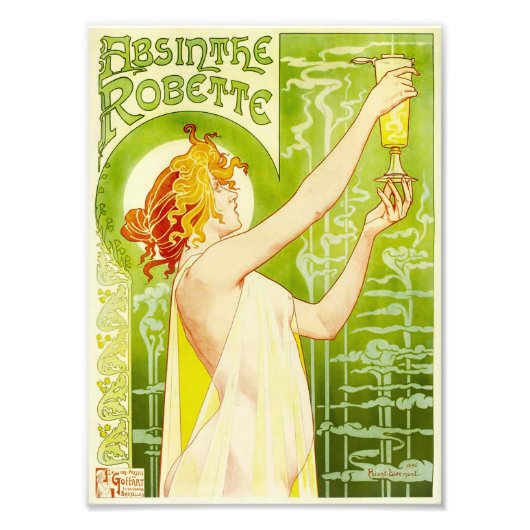 Alphonse Mucha Absinthe Robette Print Foto Afdruk (Voorkant)