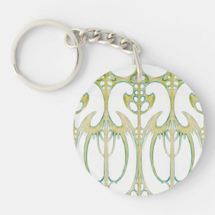 Alphonse Mucha abstracte kunst en handtekening Sleutelhanger