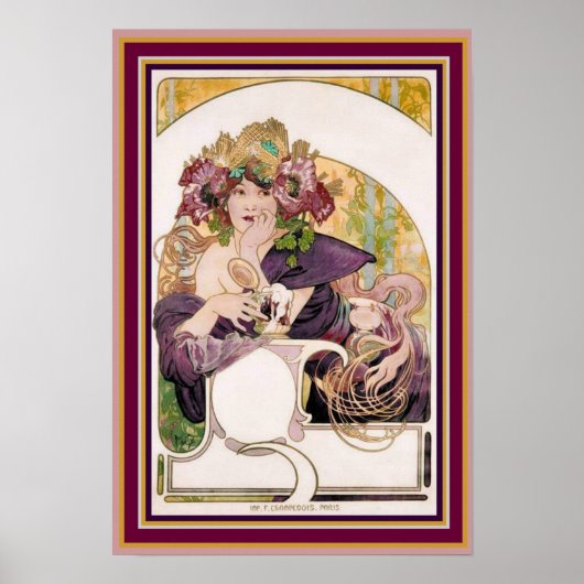 Alphonse Mucha ad Poster - Chocolat Ideaal 13 x 19 (Voorkant)
