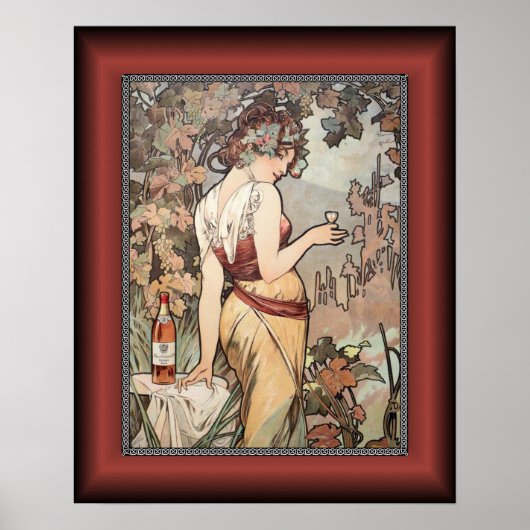 Alphonse Mucha ~ Affiche Cognac ~ Cognac Poster ~ (Voorkant)