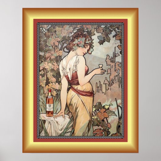 Alphonse Mucha ~ Affiche Cognac ~ Cognac Poster ~ (Voorkant)
