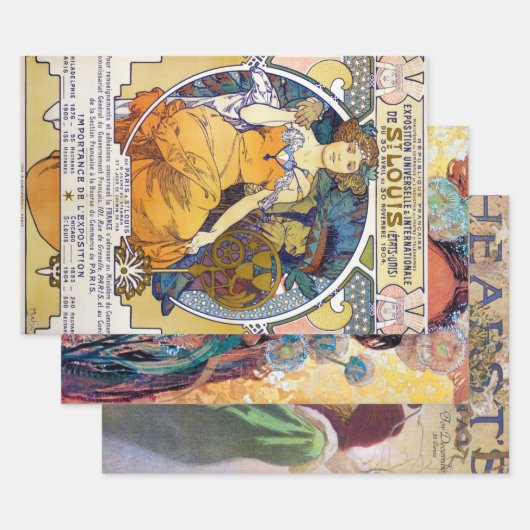 Alphonse Mucha, American Works Inpakpapier Vel (Set)