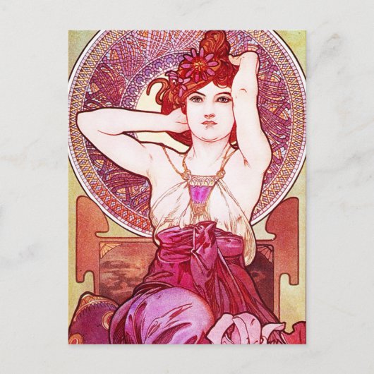 Alphonse Mucha Amethyst Briefkaart (Voorkant)