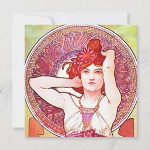 Alphonse Mucha Amethyst Floral  Art Nouveau